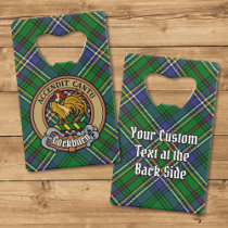 Clan Cockburn Crest over Tartan Credit Card Bottle Opener