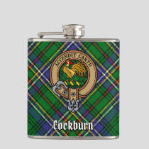 Clan Cockburn Crest over Tartan Flask