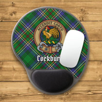 Clan Cockburn Crest over Tartan Gel Mouse Pad
