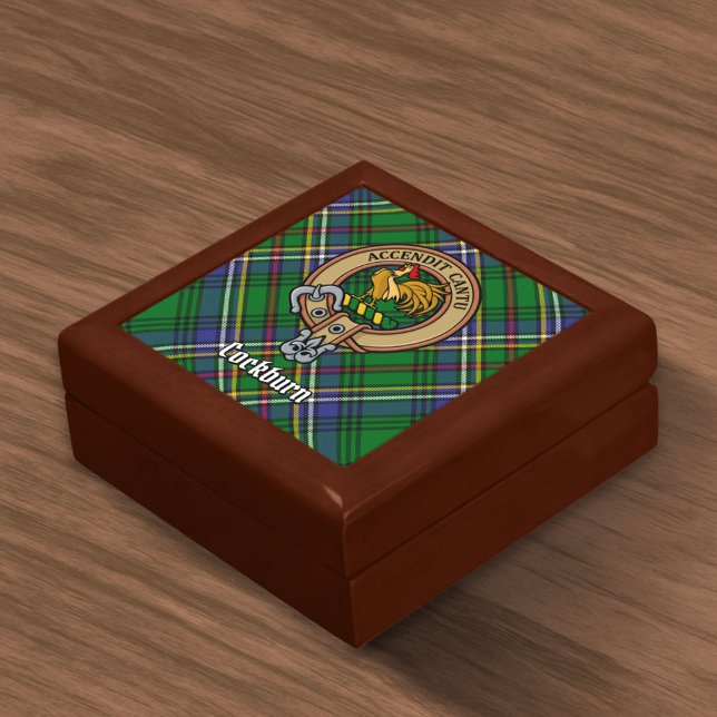 Clan Cockburn Crest over Tartan Gift Box (Creator Uploaded)