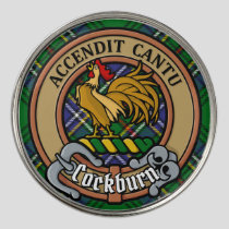Clan Cockburn Crest over Tartan Golf Ball Marker