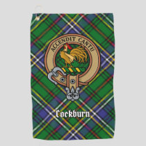 Clan Cockburn Crest over Tartan Golf Towel