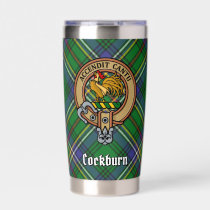 Clan Cockburn Crest over Tartan Insulated Tumbler