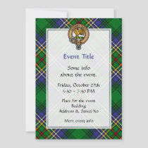 Clan Cockburn Crest over Tartan Invitation