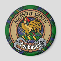 Clan Cockburn Crest over Tartan Magnet