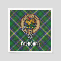 Clan Cockburn Crest over Tartan Napkins