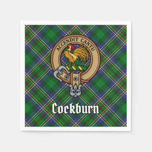 Clan Cockburn Crest over Tartan Napkins