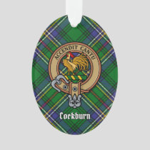 Clan Cockburn Crest over Tartan Ornament