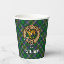 Clan Cockburn Crest over Tartan Paper Cups