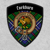 Clan Cockburn Crest over Tartan Patch