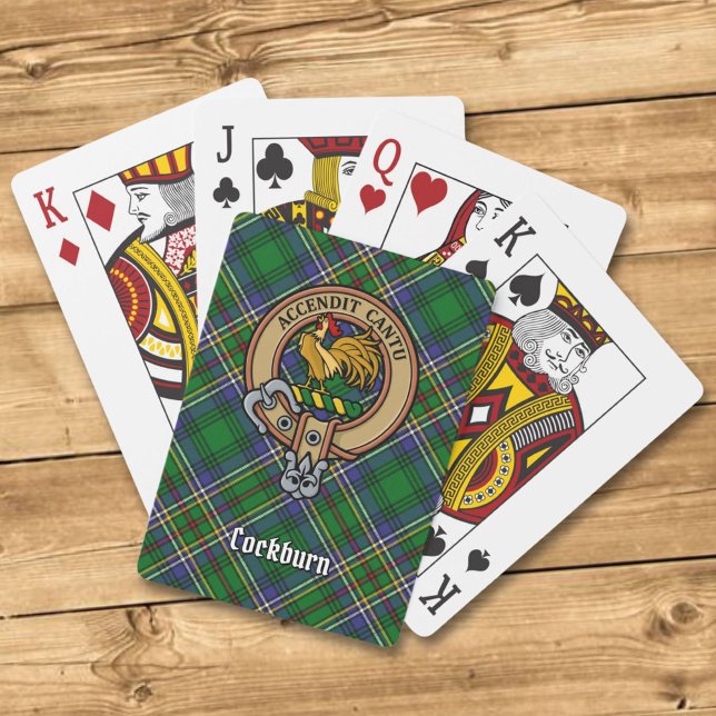 Clan Cockburn Crest over Tartan Poker Cards (Creator Uploaded)