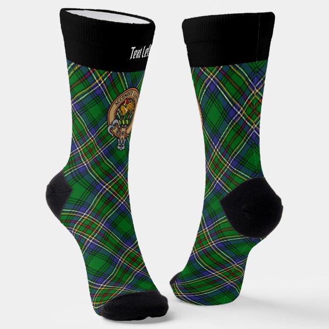 Clan Cockburn Crest over Tartan Socks (Angled)