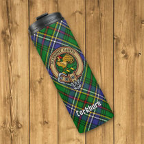 Clan Cockburn Crest over Tartan Thermal Tumbler