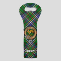 Clan Cockburn Crest over Tartan Wine Bag
