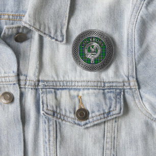 Clan Cockburn Crest & Tartan Knot Button