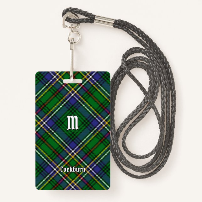 Clan Cockburn Tartan Badge (Front with Lanyard)