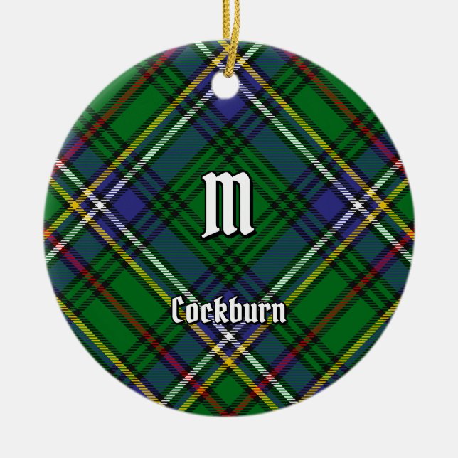 Clan Cockburn Tartan Ceramic Ornament (Front)