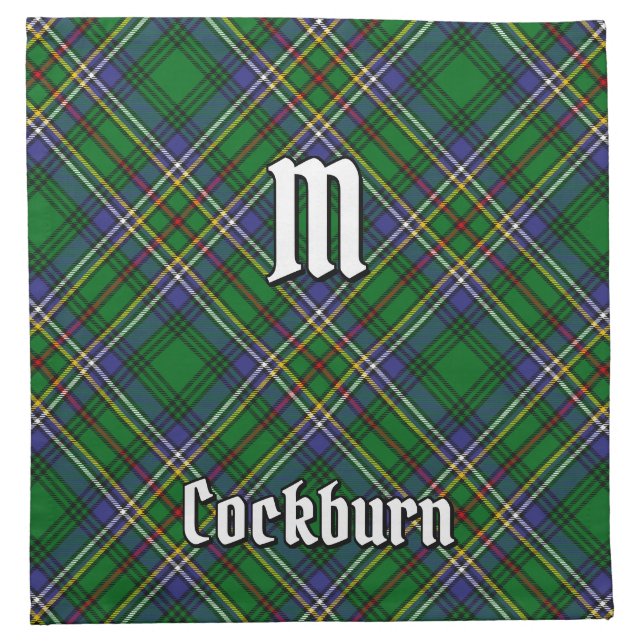 Clan Cockburn Tartan Cloth Napkin (Front)