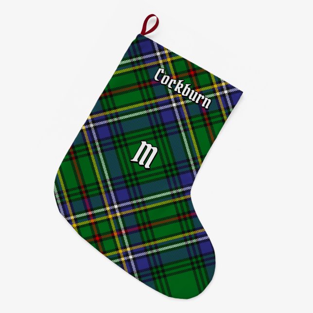 Clan Cockburn Tartan Large Christmas Stocking (Front (Hanging))