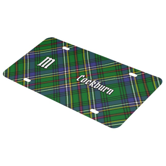 Clan Cockburn Tartan License Plate (Side)