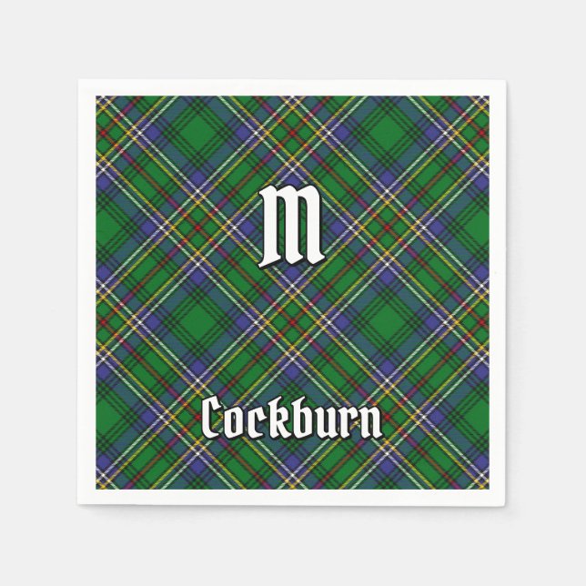 Clan Cockburn Tartan Napkins (Front)