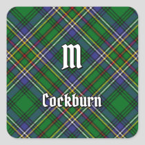Clan Cockburn Tartan Square Sticker