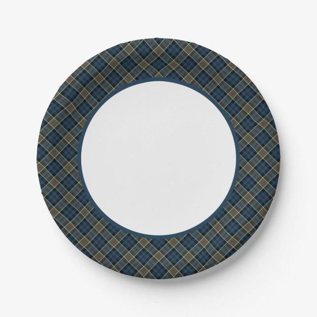 Clan Colquhoun and Calhoun Tartan Border Paper Plates (Front)