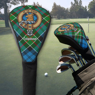 Clan Colquhoun Crest over Tartan Golf Head Cover