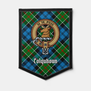 Clan Colquhoun Crest over Tartan Pennant
