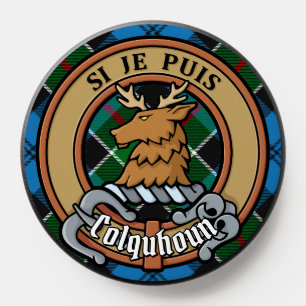 Clan Colquhoun Crest over Tartan PopSocket