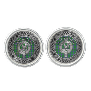 Clan Colquhoun Crest & Tartan Knot Cufflinks