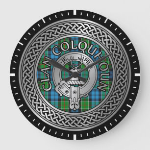 Clan Colquhoun Crest & Tartan Knot Large Clock