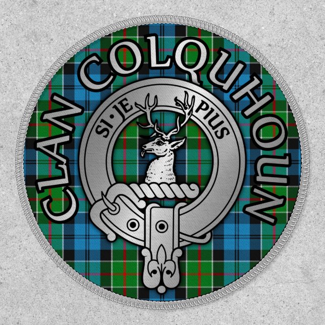Clan Colquhoun Crest & Tartan Shield Patch (Front)