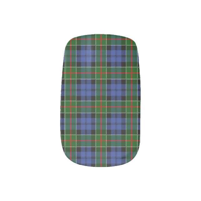 Clan Colquhoun Tartan Minx Nail Wraps (Left Thumb)