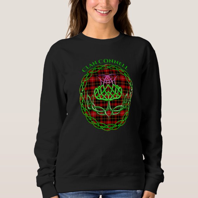 Clan Connell Scottish Tartan Celtic Thistle Sweatshirt (Front)