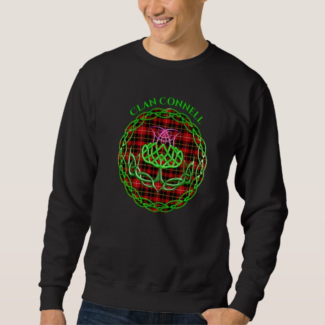 Clan Connell Scottish Tartan Celtic Thistle Sweatshirt (Front)