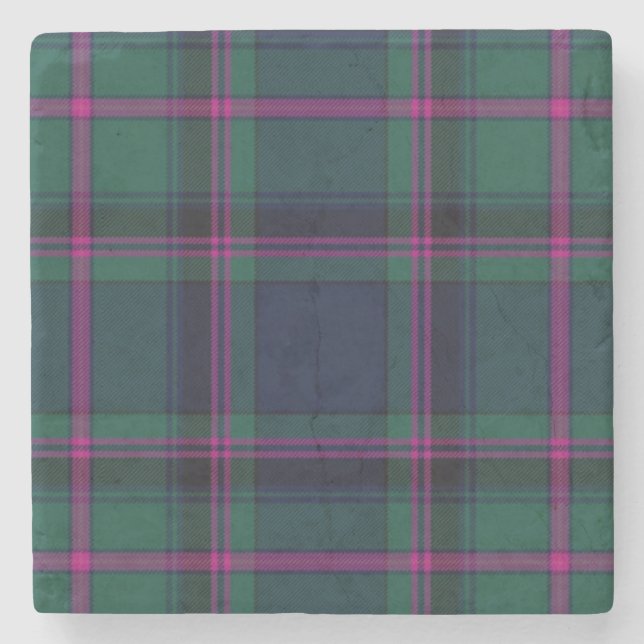 Clan Cooper Tartan Plaid Stone Coaster (Front)