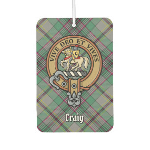 Clan Craig Crest over Tartan Air Freshener