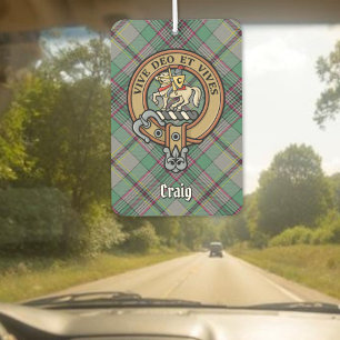 Clan Craig Crest over Tartan Air Freshener
