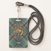 Clan Craig Crest over Tartan Badge