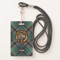 Clan Craig Crest over Tartan Badge