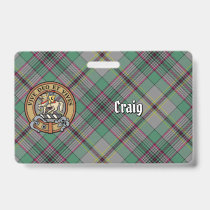 Clan Craig Crest over Tartan Badge