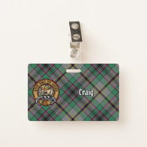 Clan Craig Crest over Tartan Badge