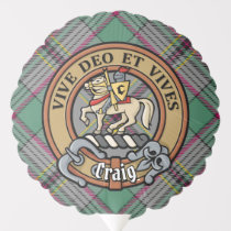 Clan Craig Crest over Tartan Balloon