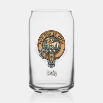 Clan Craig Crest over Tartan Can Glass
