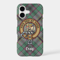 Clan Craig Crest over Tartan iPhone 17 Case