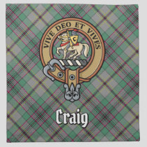 Clan Craig Crest over Tartan Cloth Napkin
