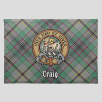 Clan Craig Crest over Tartan Cloth Placemat