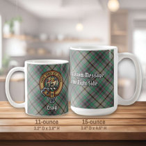 Clan Craig Crest over Tartan Coffee Mug