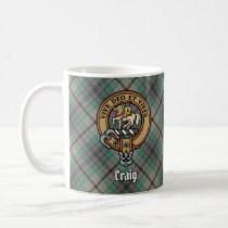 Clan Craig Crest over Tartan Coffee Mug